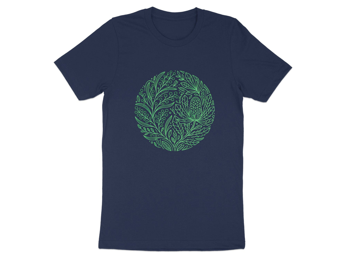 Green Botanical Line Art Banksia T-Shirt
