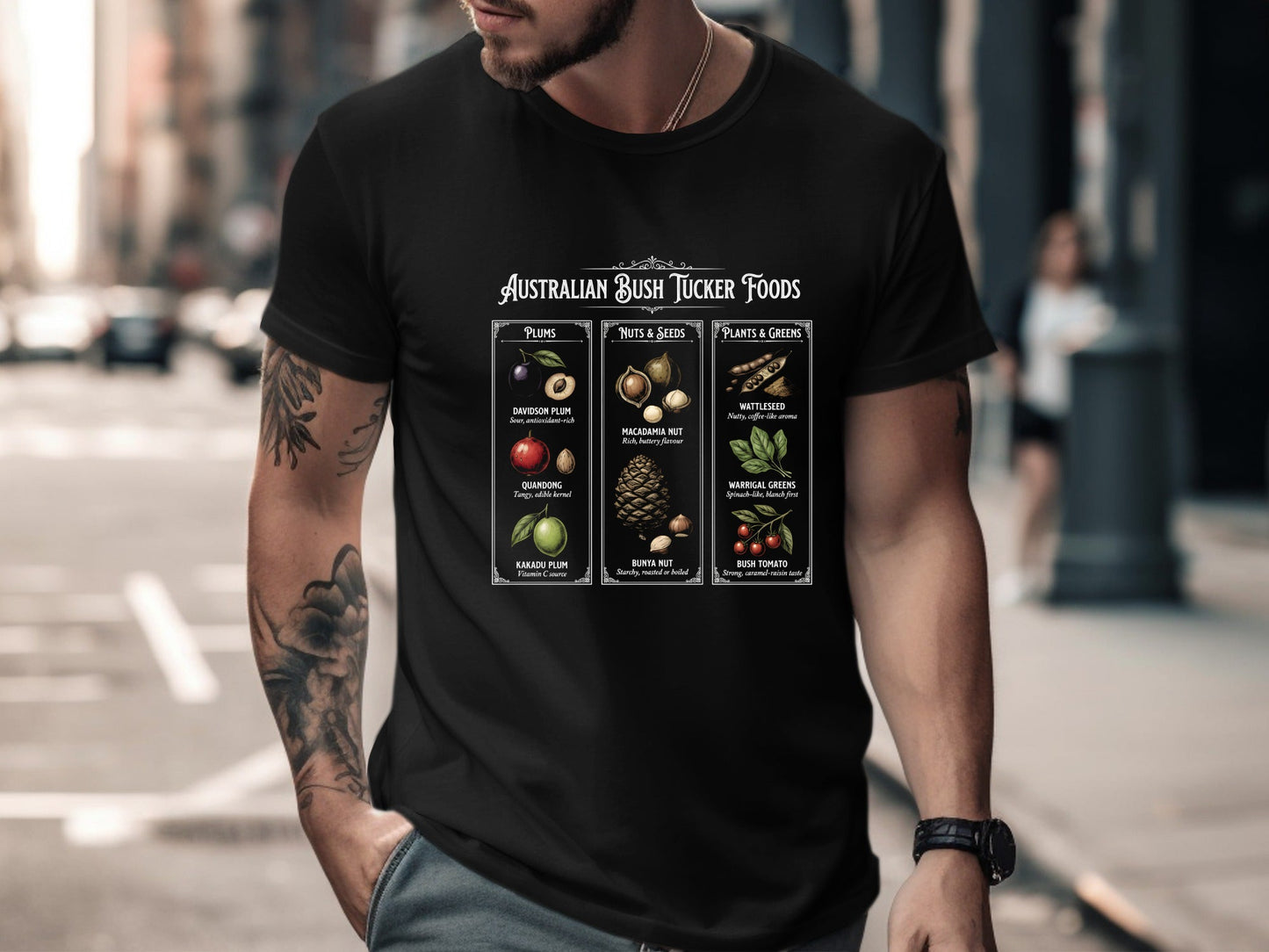 Vintage Australian Bush Tucker Foods Chart T-Shirt