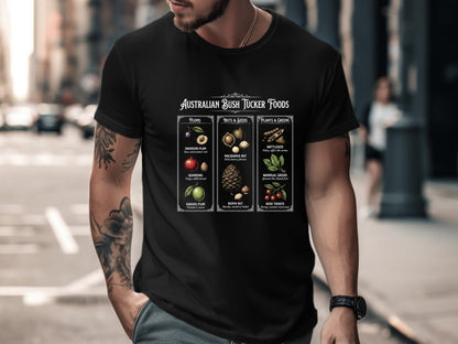 Vintage Australian Bush Tucker Foods Chart T-Shirt