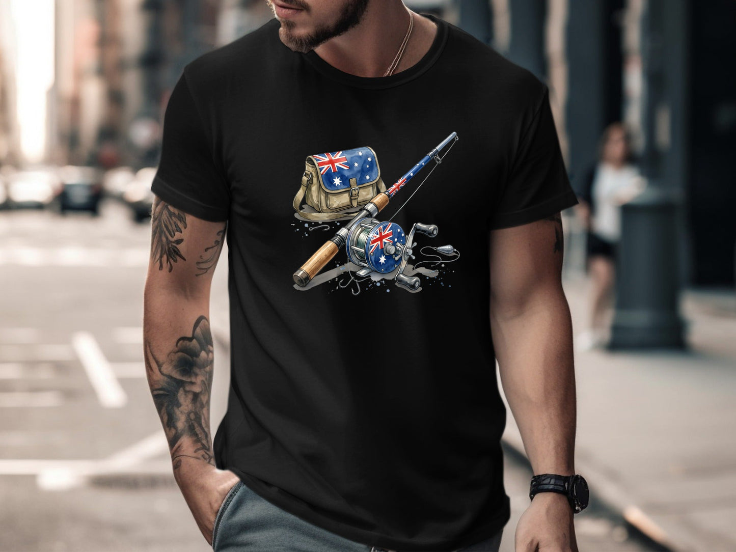 Aussie Flag Fishing Gear T-Shirt
