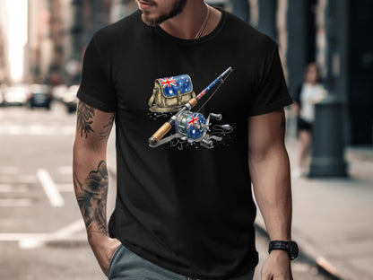 Aussie Flag Fishing Gear T-Shirt