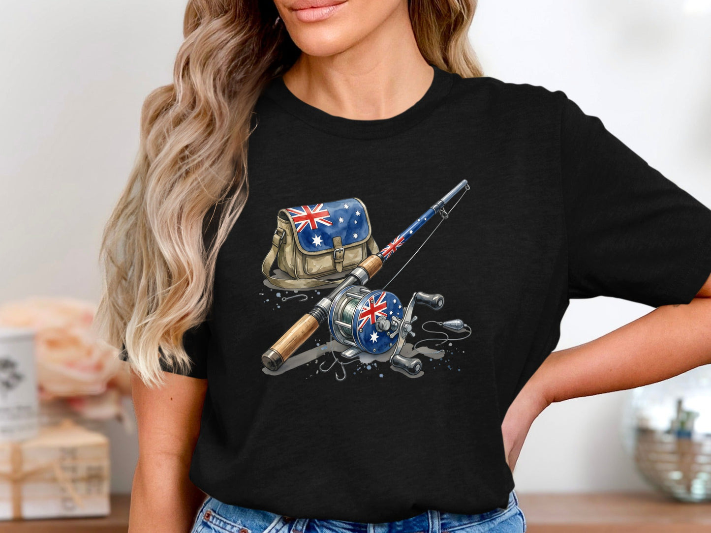 Aussie Flag Fishing Gear T-Shirt