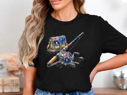 Aussie Flag Fishing Gear T-Shirt