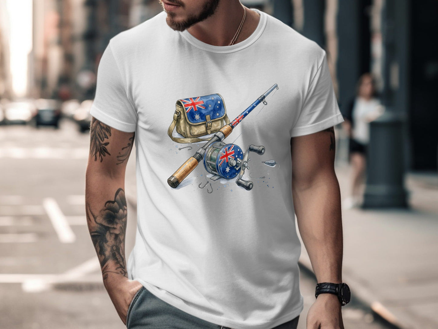 Aussie Flag Fishing Gear T-Shirt