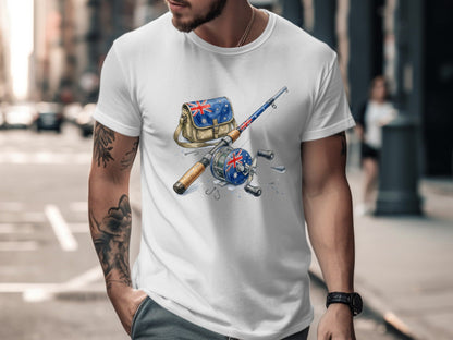 Aussie Flag Fishing Gear T-Shirt