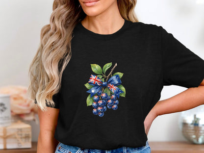 Aussie Flag Blueberries Novelty T-Shirt