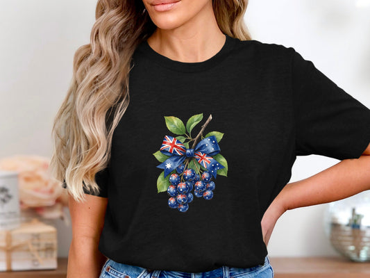 Aussie Flag Blueberries Novelty T-Shirt