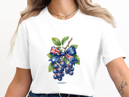 Aussie Flag Blueberries Novelty T-Shirt
