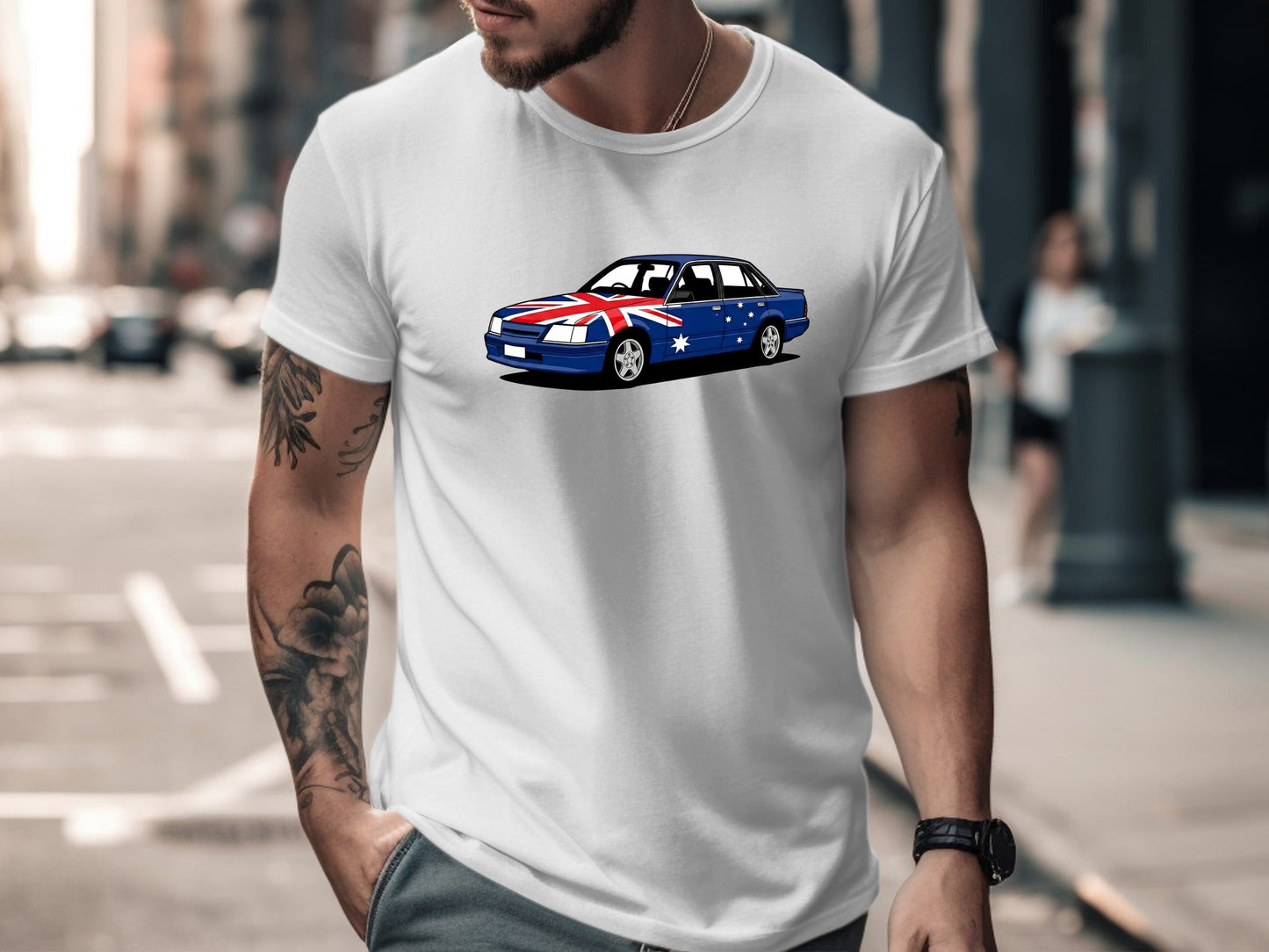 Aussie Muscle Car Flag Graphic T-Shirt