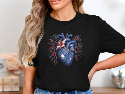 Distressed Aussie Flag Heart T-Shirt