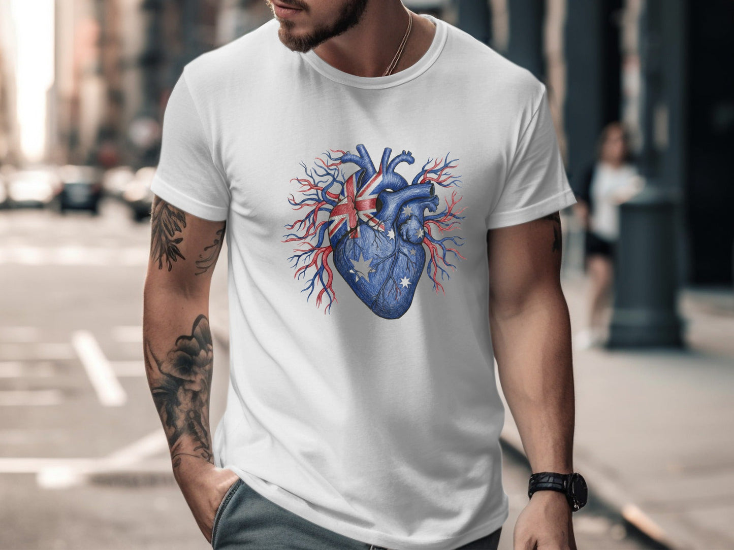 Distressed Aussie Flag Heart T-Shirt