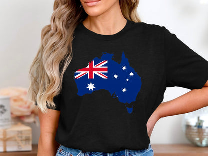 Australian Flag Map Silhouette T-Shirt