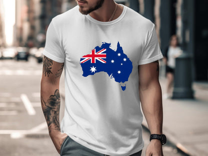 Australian Flag Map Silhouette T-Shirt