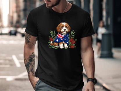 Aussie Dog & Bottlebrush Flag T-Shirt