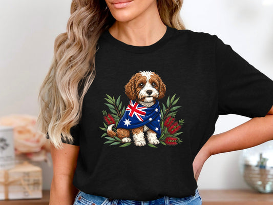 Aussie Dog & Bottlebrush Flag T-Shirt