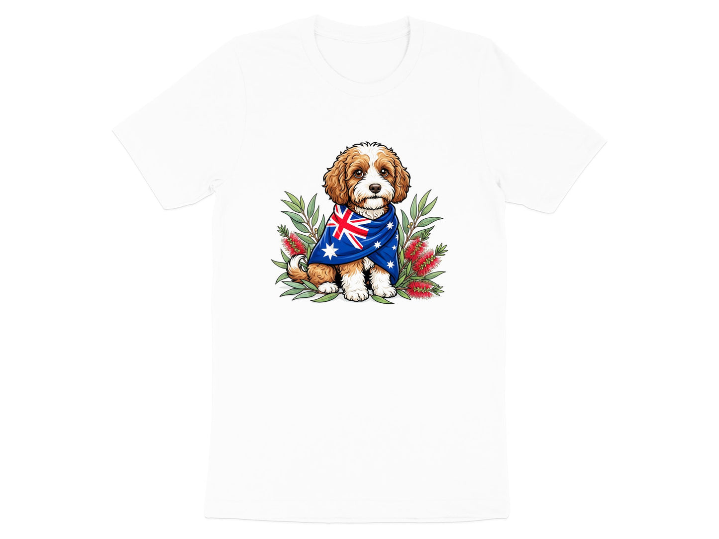 Aussie Dog & Bottlebrush Flag T-Shirt