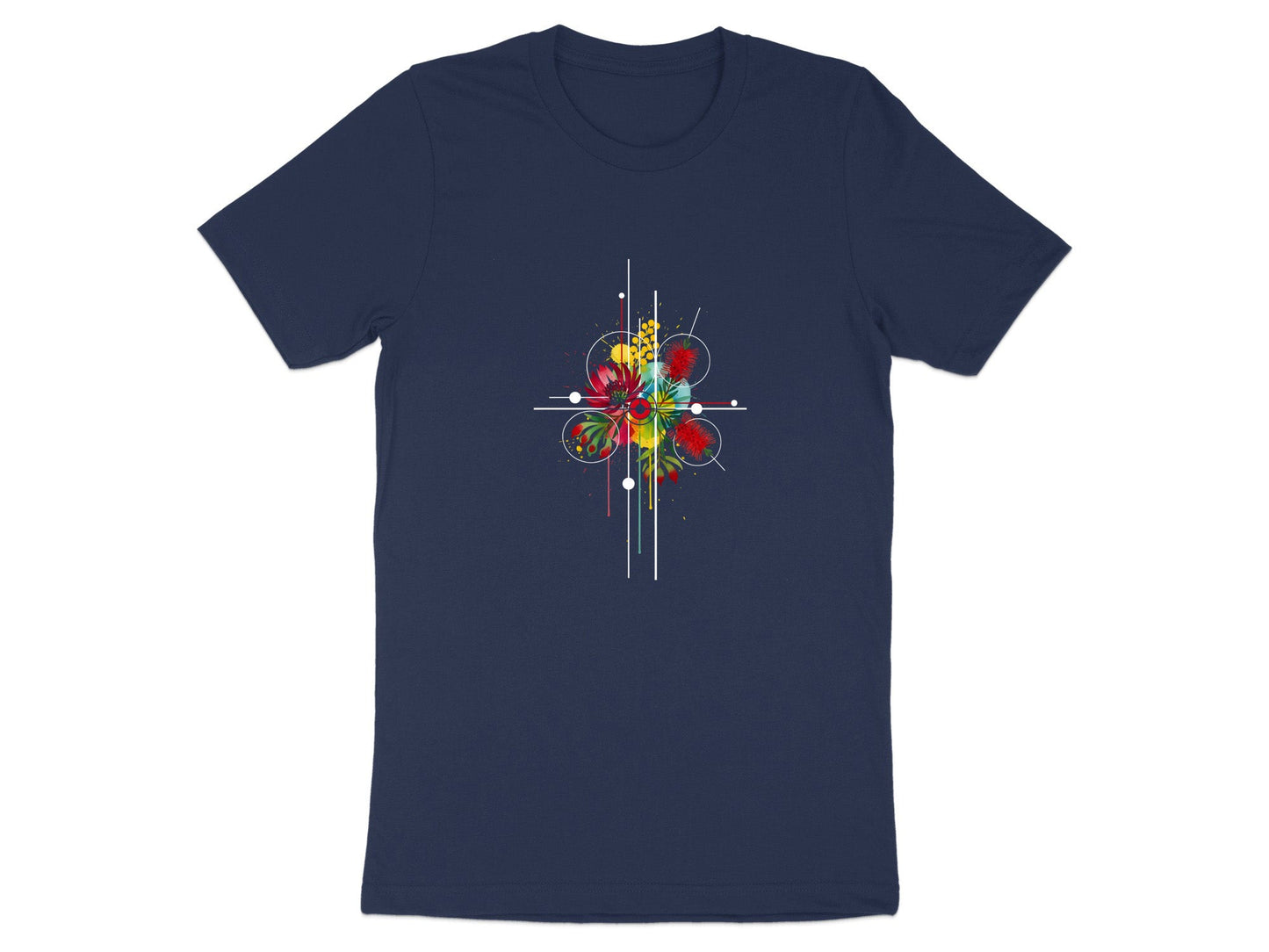 Abstract Geometric Native Flora Burst T-Shirt