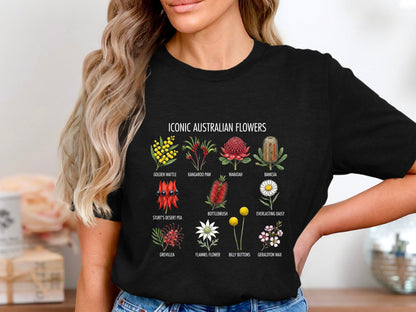 Iconic Australian Flowers Educational T-Shirt