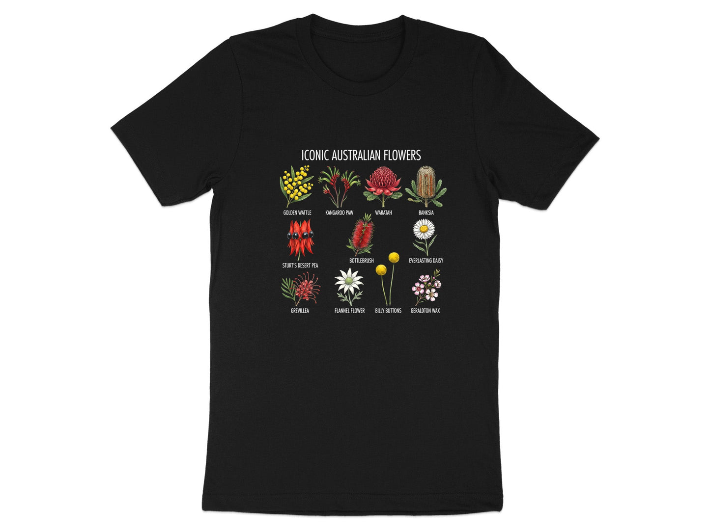 Iconic Australian Flowers Educational T-Shirt