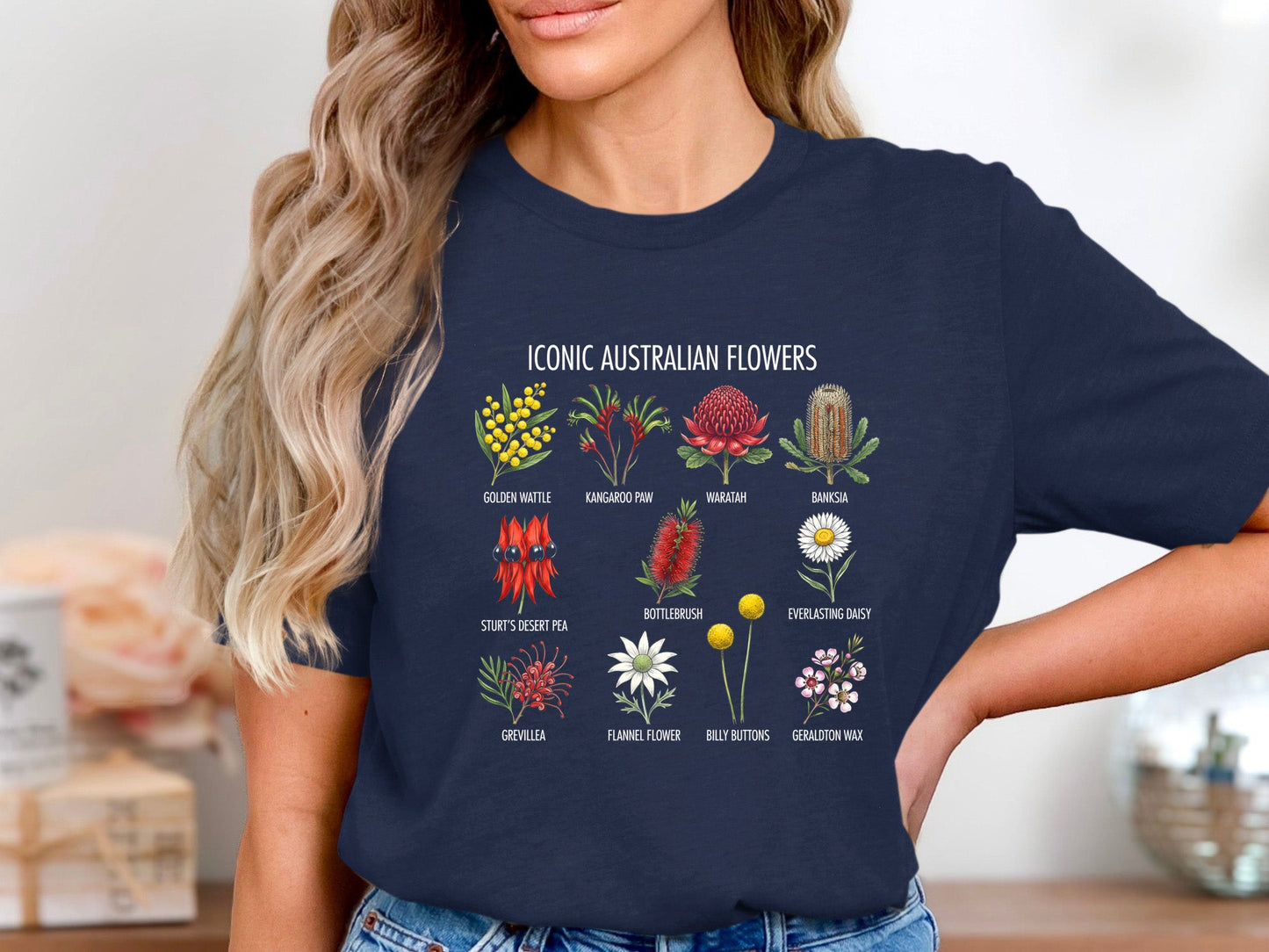 Iconic Australian Flowers Educational T-Shirt
