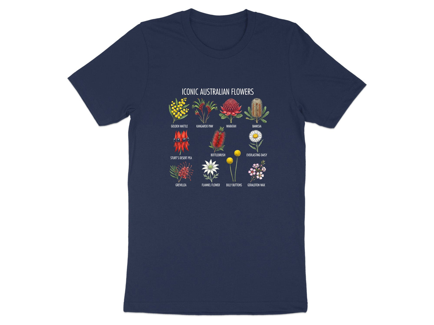 Iconic Australian Flowers Educational T-Shirt