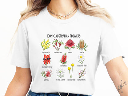 Iconic Australian Flowers Educational T-Shirt