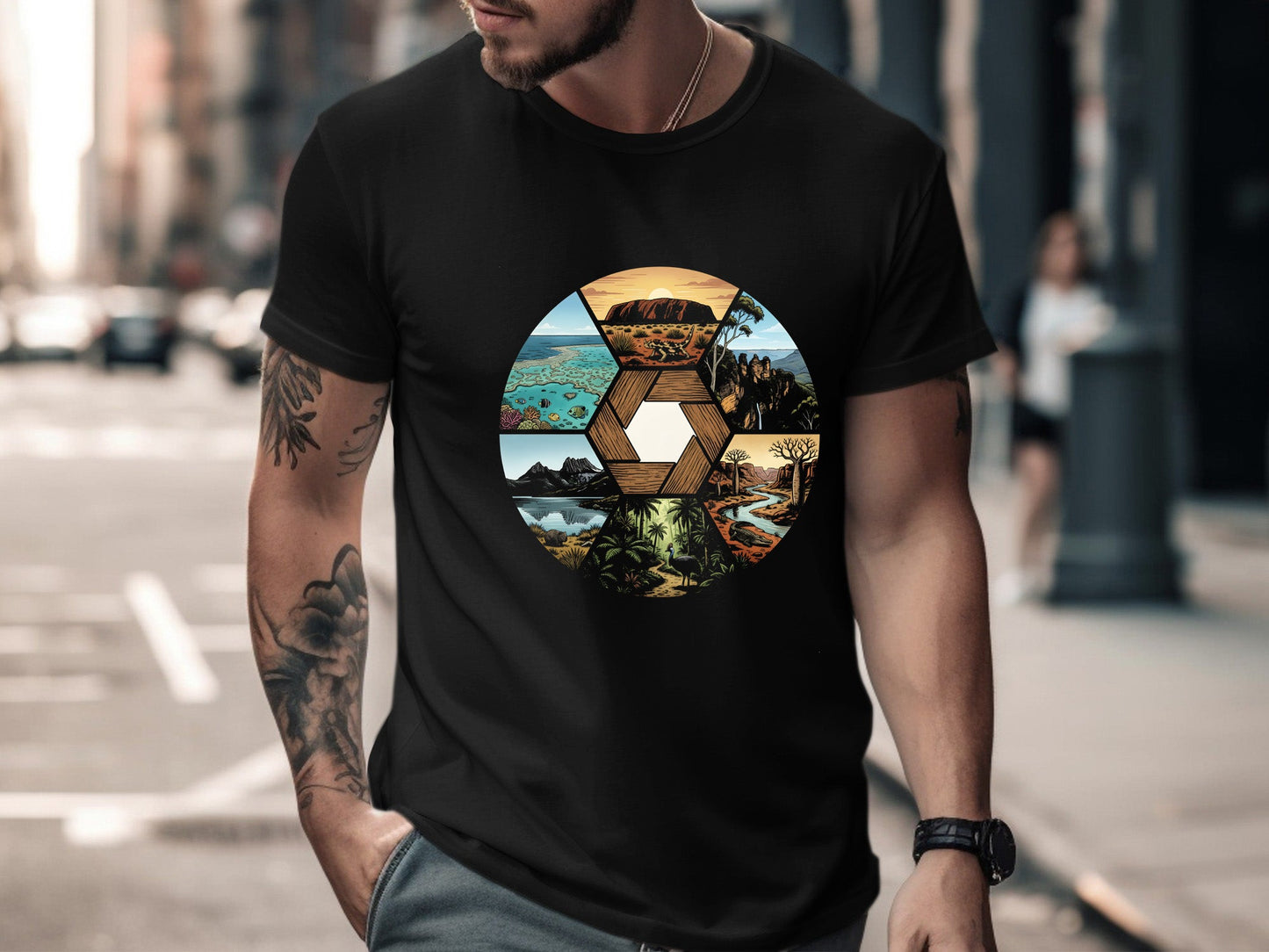 Great Barrier Reef to Uluru Australian Icons Aperture T-Shirt