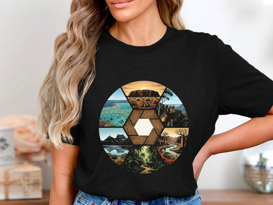 Great Barrier Reef to Uluru Australian Icons Aperture T-Shirt