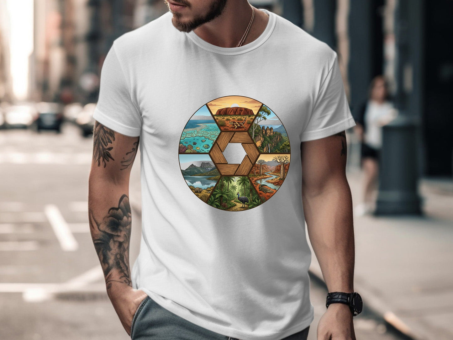 Great Barrier Reef to Uluru Australian Icons Aperture T-Shirt