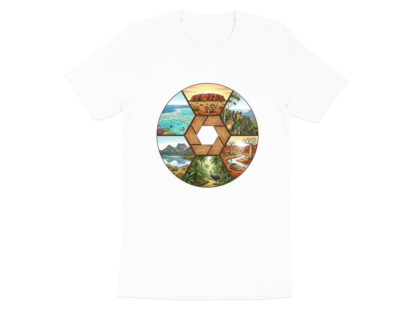 Great Barrier Reef to Uluru Australian Icons Aperture T-Shirt