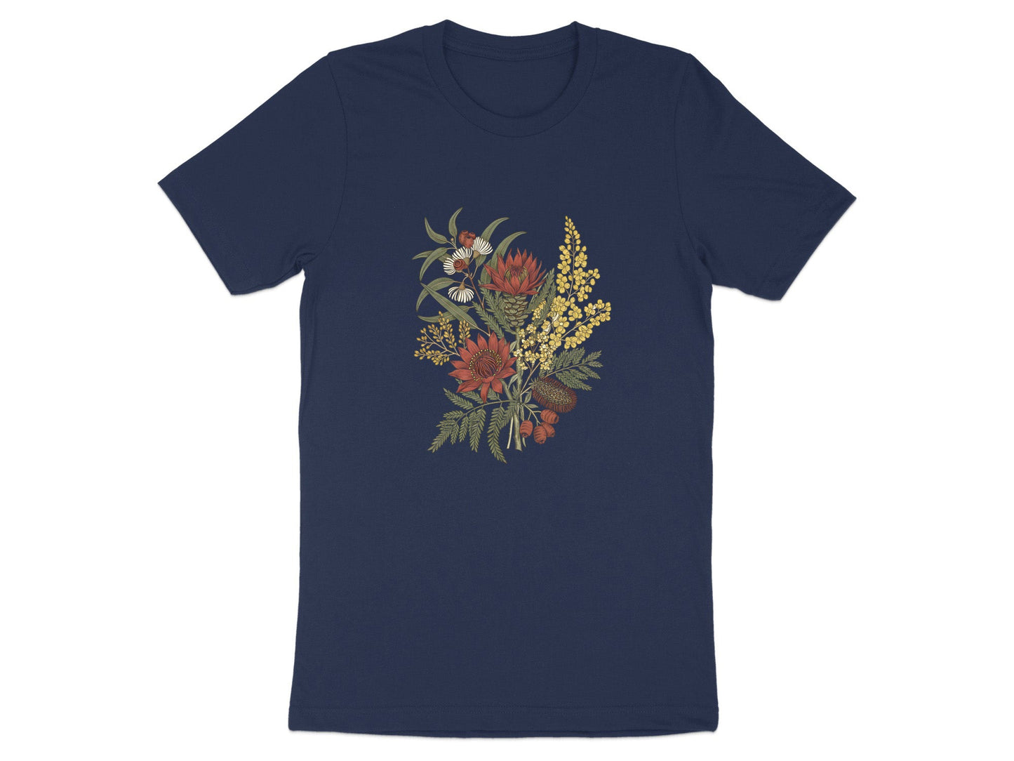 Muted Vintage Waratah & Wattle Bouquet T-Shirt
