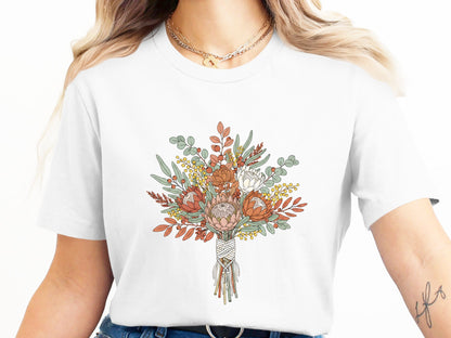 Boho Macrame Native Flora Bouquet T-Shirt