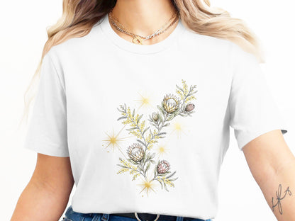 Celestial Banksia & Wattle Starry Night T-Shirt