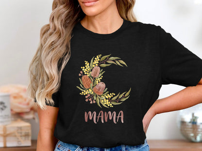 Australian Native Floral Mama Tee - Banksia & Wattle Graphic Shirt