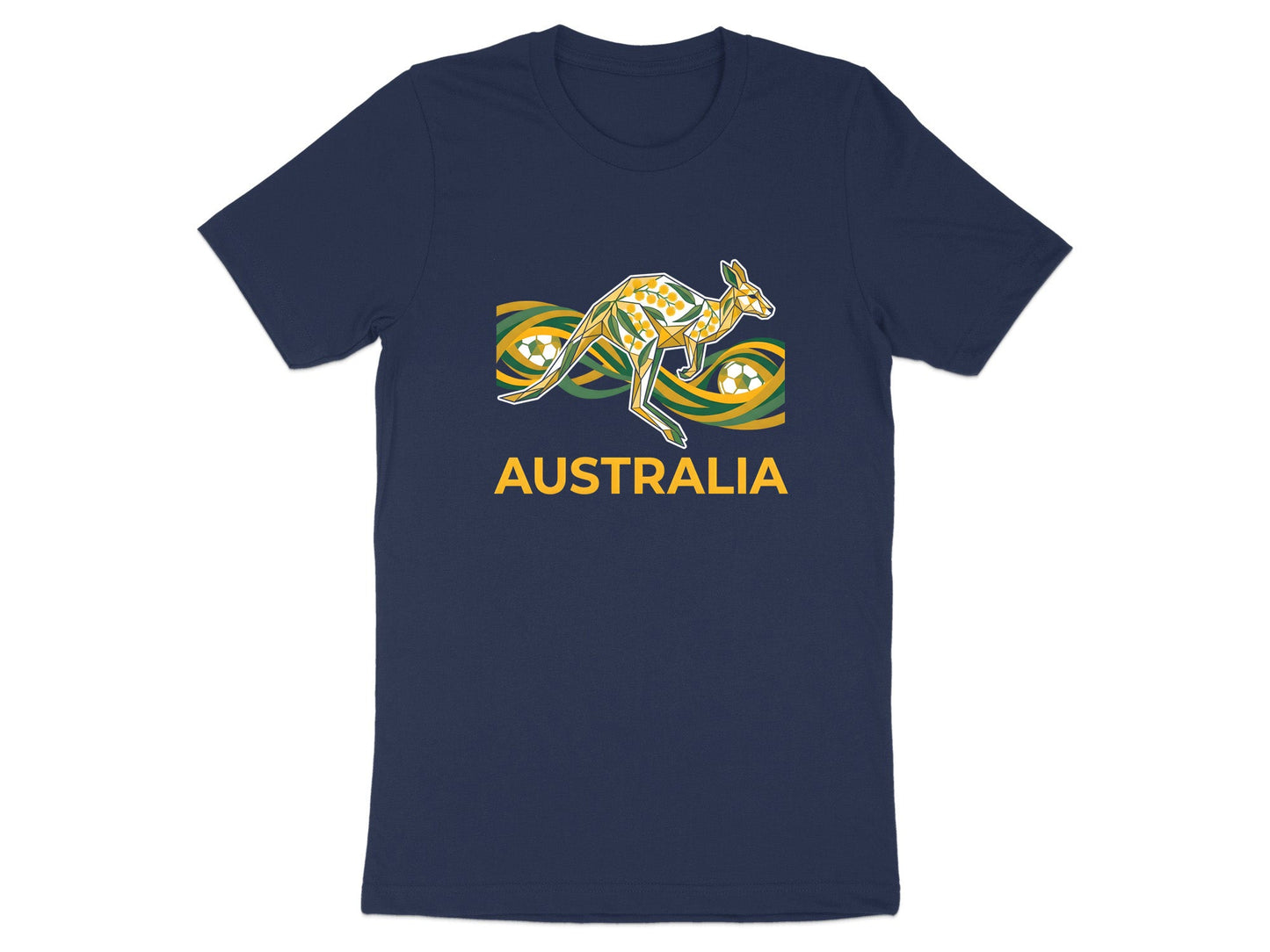 Australia Kangaroo Wattle Geometric Soccer T-Shirt