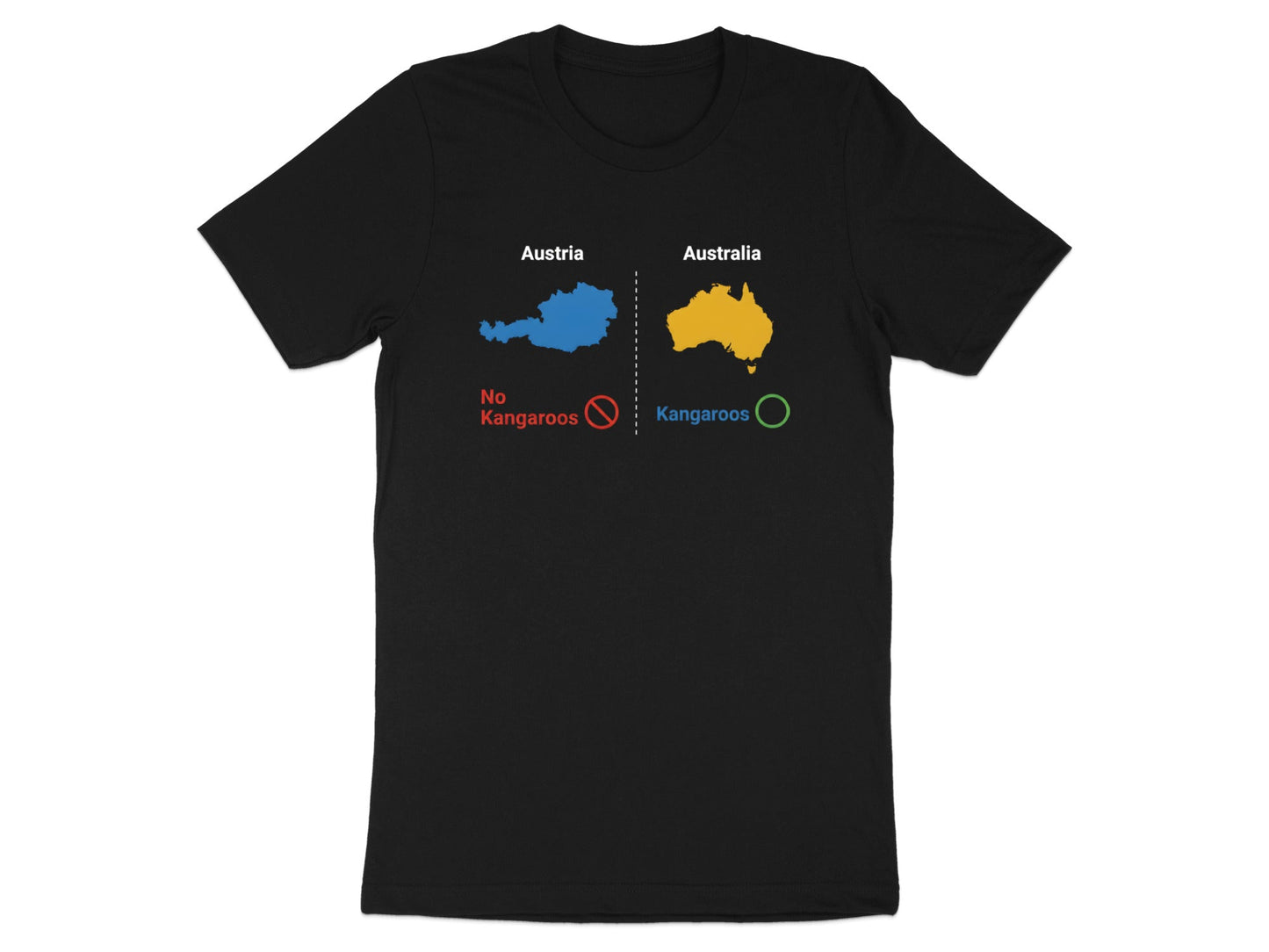 Austria vs Australia Kangaroo Comparison Funny Tee
