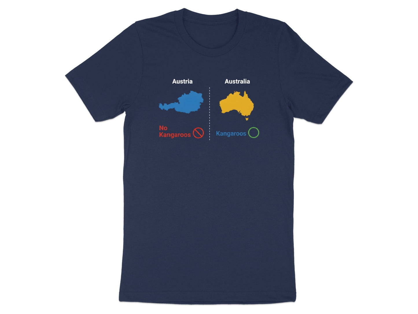 Austria vs Australia Kangaroo Comparison Funny Tee