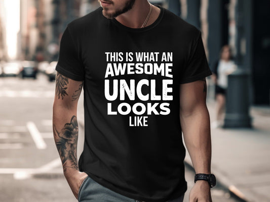 Awesome Uncle Bold Typography Tee - Family Gift Shirt
