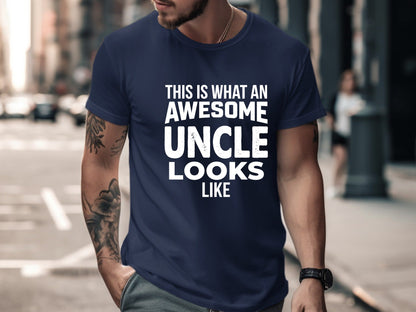 Awesome Uncle Bold Typography Tee - Family Gift Shirt