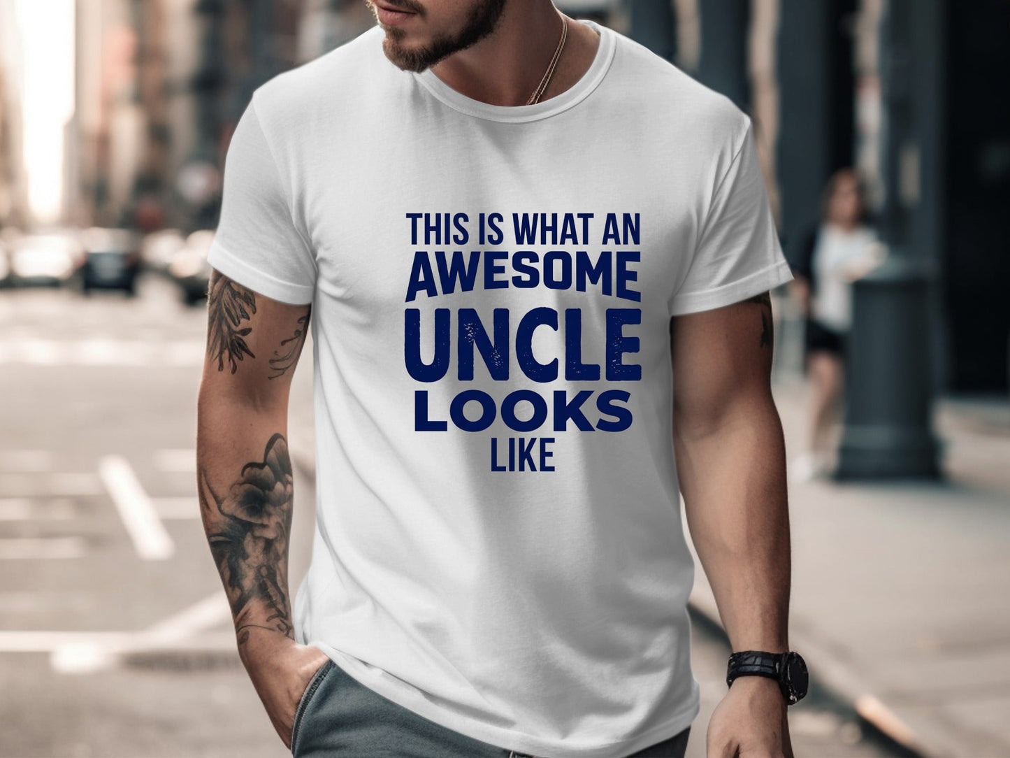 Awesome Uncle Bold Typography Tee - Family Gift Shirt