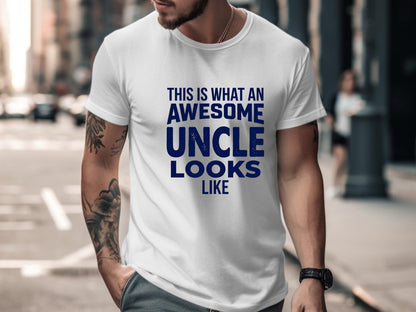 Awesome Uncle Bold Typography Tee - Family Gift Shirt