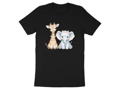 Cute Baby Giraffe & Elephant Watercolour Tee