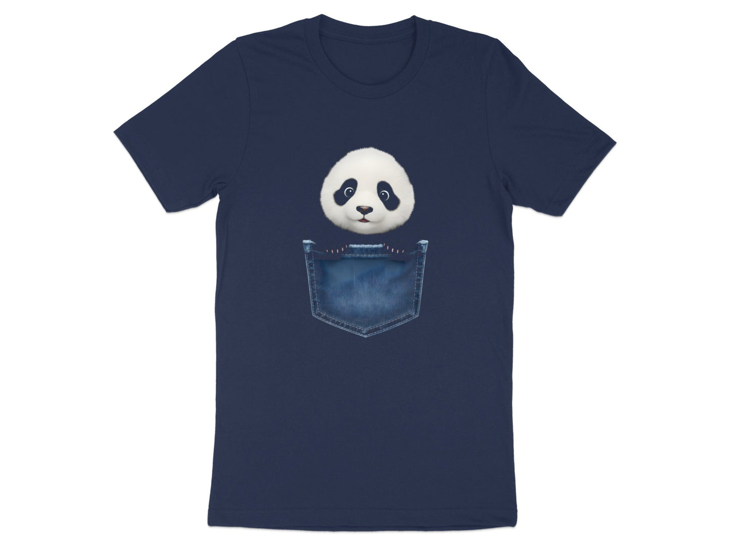 Baby Panda Pocket T-Shirt - Cute Peeking Panda Graphic