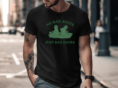 No Bad Spots Just Bad Backs Fishing Bears T-Shirt