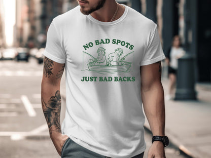 No Bad Spots Just Bad Backs Fishing Bears T-Shirt