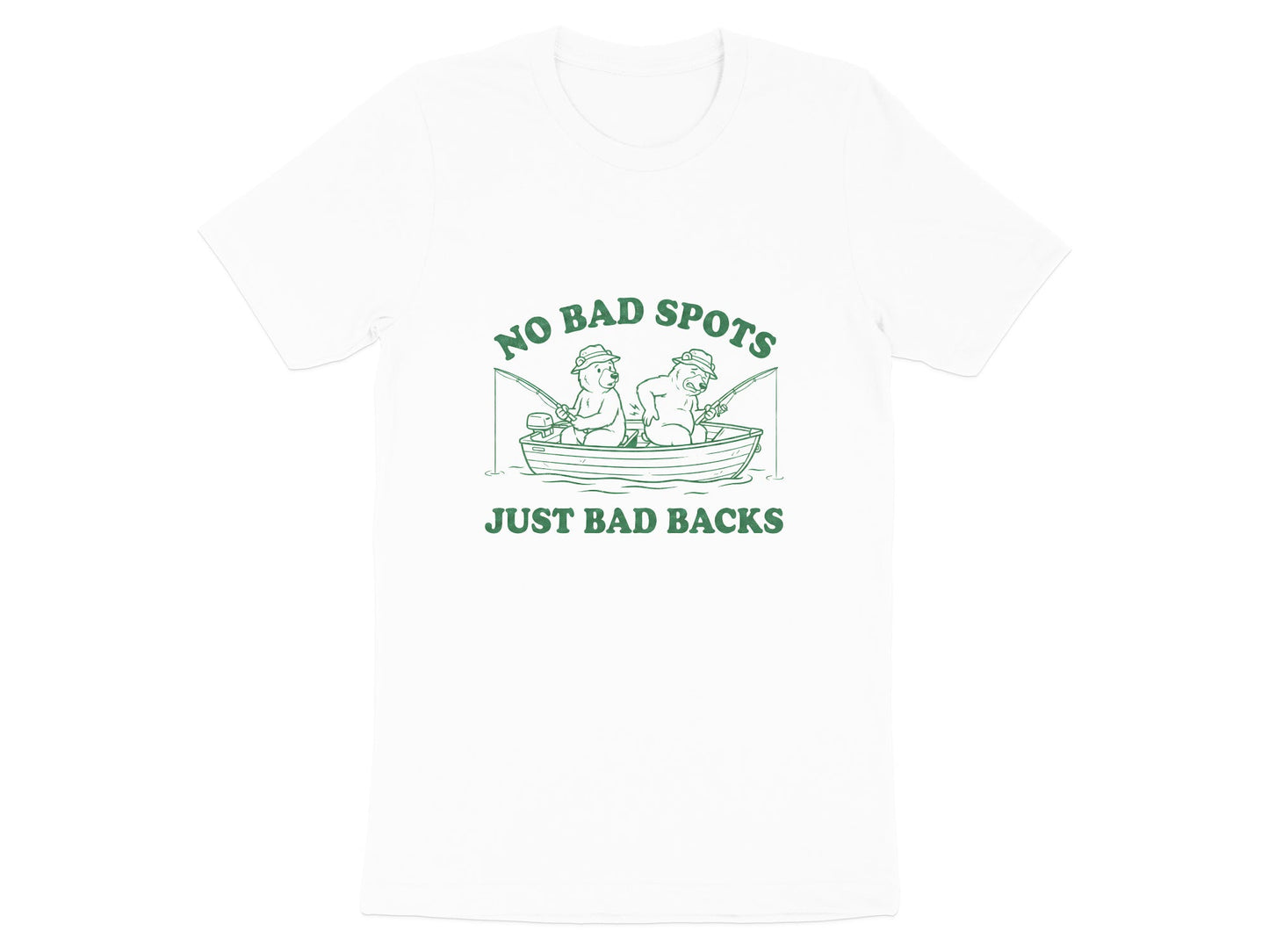 No Bad Spots Just Bad Backs Fishing Bears T-Shirt