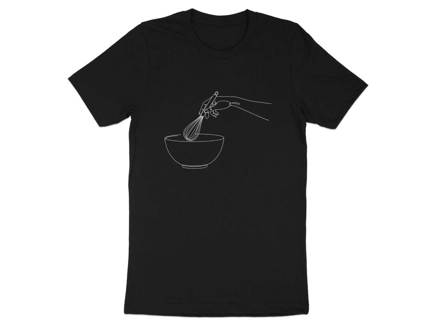Minimalist Whisk and Bowl Baking T-Shirt