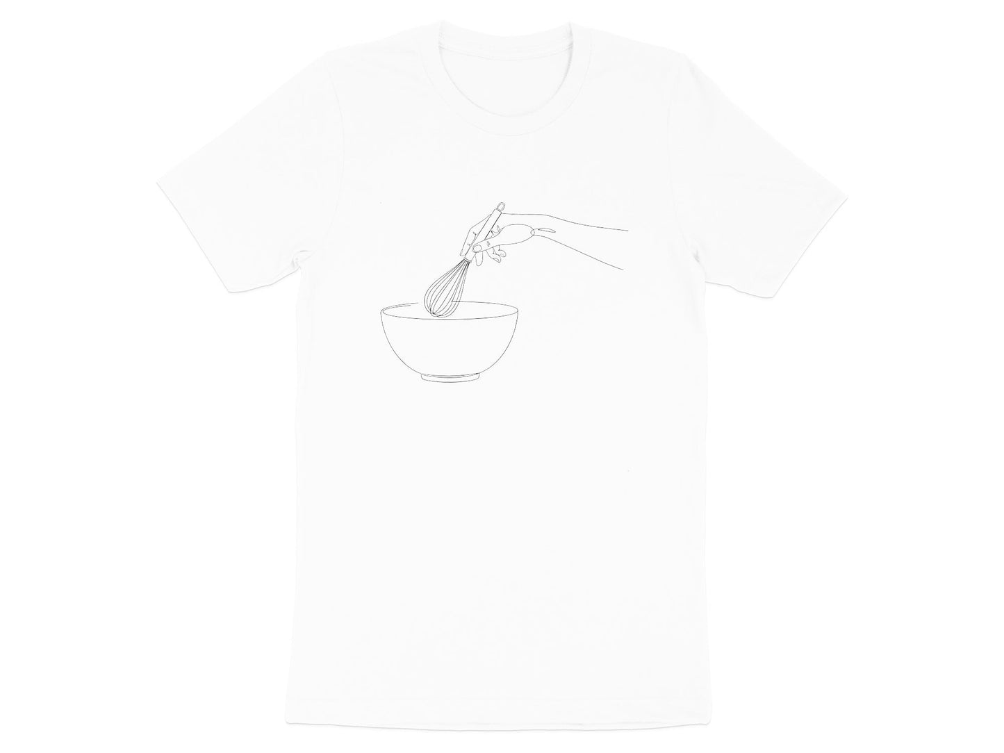 Minimalist Whisk and Bowl Baking T-Shirt