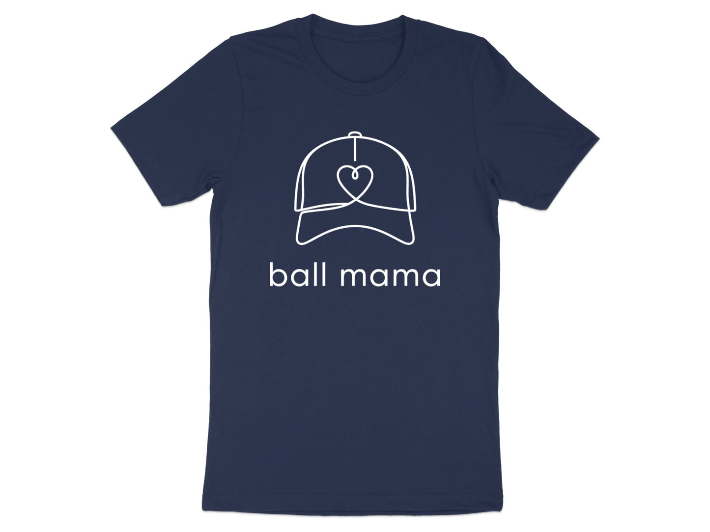 Ball Mama Minimalist Cap Outline Tee - Sports Mum Graphic Shirt