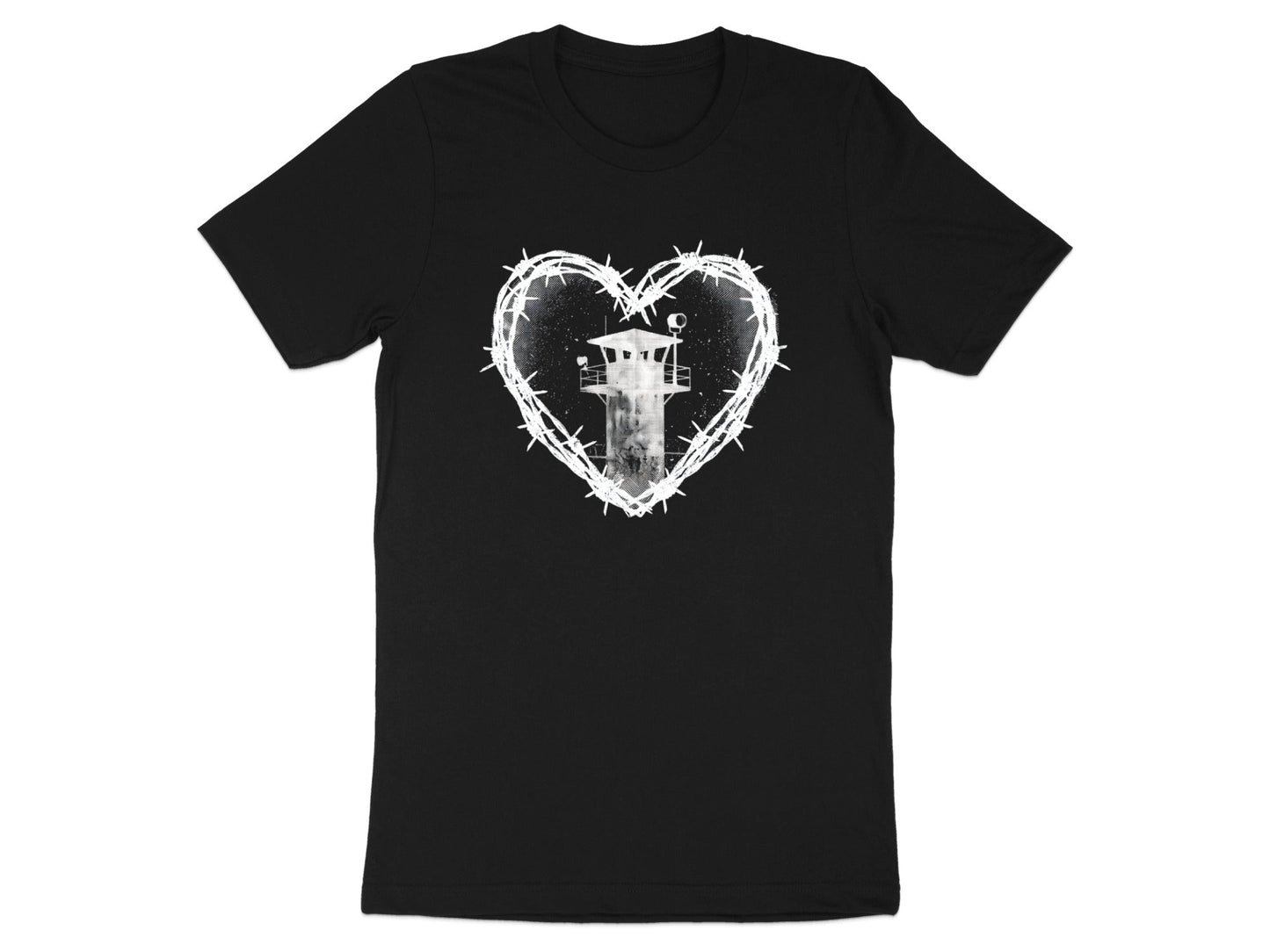 Barbed Wire Heart Prison Watchtower Tee
